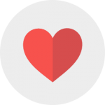 The icon of a heart for compassionate in home care